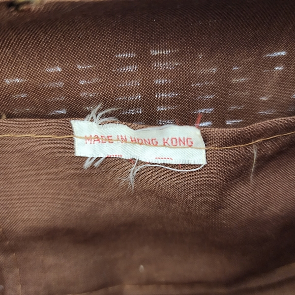 VTG 1960's Brown Woven Wicker Purse with Lucite Accent Bag Chain Handle Boho - Picture 9 of 11